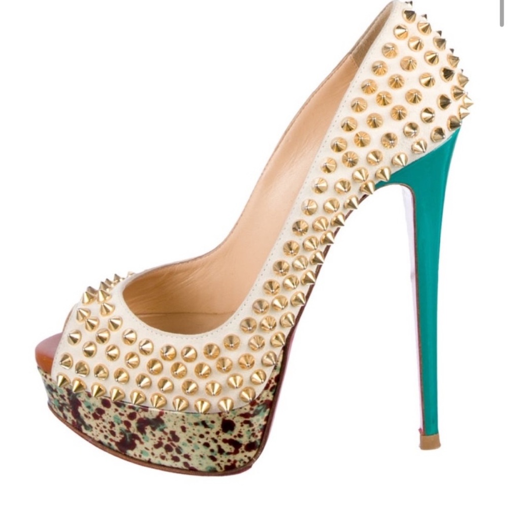 Christian Louboutin Spike Accent Leather Pumps